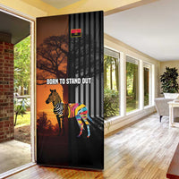 Angola Door Cover with Sunset Zebra Design and African Nature - Wonder Print Shop