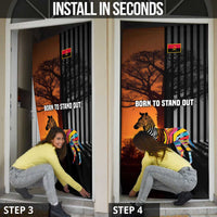 Angola Door Cover with Sunset Zebra Design and African Nature - Wonder Print Shop