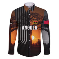 Angola Family Matching Long Sleeve Bodycon Dress and Hawaiian Shirt with Sunset Zebra Design and African Nature - Wonder Print Shop