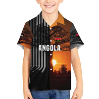 Angola Family Matching Long Sleeve Bodycon Dress and Hawaiian Shirt with Sunset Zebra Design and African Nature - Wonder Print Shop