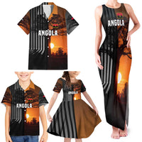 Angola Family Matching Tank Maxi Dress and Hawaiian Shirt with Sunset Zebra Design and African Nature - Wonder Print Shop