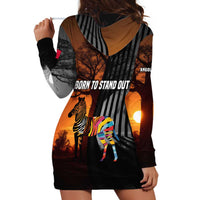 Angola Hoodie Dress with Sunset Zebra Design and African Nature - Wonder Print Shop