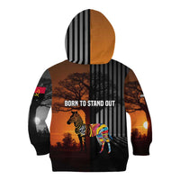 Angola Kid Hoodie with Sunset Zebra Design and African Nature - Wonder Print Shop