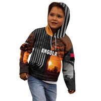 Angola Kid Hoodie with Sunset Zebra Design and African Nature - Wonder Print Shop