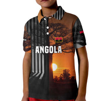 Angola Kid Polo Shirt with Sunset Zebra Design and African Nature - Wonder Print Shop