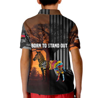 Angola Kid Polo Shirt with Sunset Zebra Design and African Nature - Wonder Print Shop