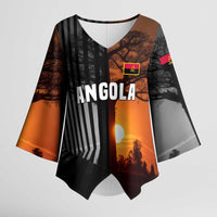 Angola Kimono Sleeve Blouse with Sunset Zebra Design and African Nature - Wonder Print Shop