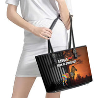 Angola Leather Tote Bag with Sunset Zebra Design and African Nature - Wonder Print Shop