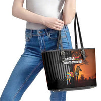 Angola Leather Tote Bag with Sunset Zebra Design and African Nature - Wonder Print Shop