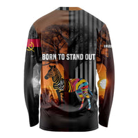 Angola Long Sleeve Shirt with Sunset Zebra Design and African Nature - Wonder Print Shop