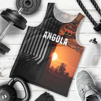 Angola Men Tank Top with Sunset Zebra Design and African Nature - Wonder Print Shop