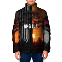 Angola Padded Jacket with Sunset Zebra Design and African Nature - Wonder Print Shop