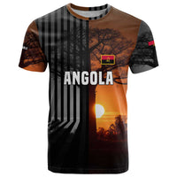Angola T Shirt with Sunset Zebra Design and African Nature - Wonder Print Shop