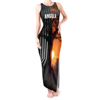 Angola Tank Maxi Dress with Sunset Zebra Design and African Nature - Wonder Print Shop