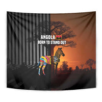 Angola Tapestry with Sunset Zebra Design and African Nature - Wonder Print Shop