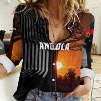 Angola Women Casual Shirt with Sunset Zebra Design and African Nature - Wonder Print Shop
