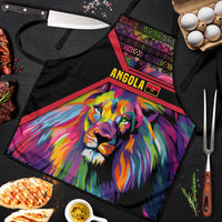 Angola Apron with Multicolor Tribal Design and Vibrant Lion - Wonder Print Shop