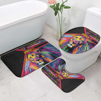 Angola Bathroom Set with Multicolor Tribal Design and Vibrant Lion - Wonder Print Shop