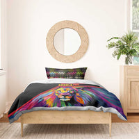 Angola Bedding Set with Multicolor Tribal Design and Vibrant Lion - Wonder Print Shop