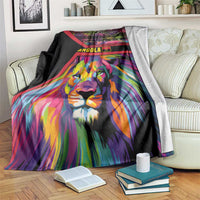 Angola Blanket with Multicolor Tribal Design and Vibrant Lion - Wonder Print Shop