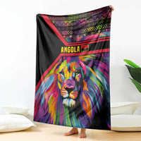 Angola Blanket with Multicolor Tribal Design and Vibrant Lion - Wonder Print Shop