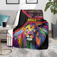 Angola Blanket with Multicolor Tribal Design and Vibrant Lion - Wonder Print Shop