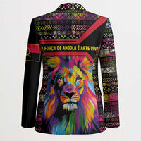Angola Blazer with Multicolor Tribal Design and Vibrant Lion - Wonder Print Shop