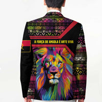 Angola Blazer with Multicolor Tribal Design and Vibrant Lion - Wonder Print Shop