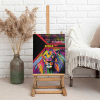 Angola Canvas Wall Art with Multicolor Tribal Design and Vibrant Lion - Wonder Print Shop