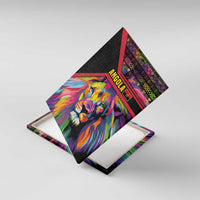 Angola Canvas Wall Art with Multicolor Tribal Design and Vibrant Lion - Wonder Print Shop