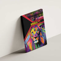 Angola Canvas Wall Art with Multicolor Tribal Design and Vibrant Lion - Wonder Print Shop