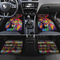 Angola Car Mats with Multicolor Tribal Design and Vibrant Lion - Wonder Print Shop