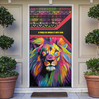 Angola Door Cover with Multicolor Tribal Design and Vibrant Lion - Wonder Print Shop
