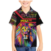 Angola Family Matching Mermaid Dress and Hawaiian Shirt with Multicolor Tribal Design and Vibrant Lion - Wonder Print Shop