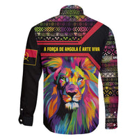 Angola Family Matching Summer Maxi Dress and Hawaiian Shirt with Multicolor Tribal Design and Vibrant Lion - Wonder Print Shop
