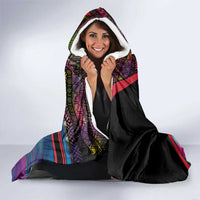 Angola Hooded Blanket with Multicolor Tribal Design and Vibrant Lion - Wonder Print Shop