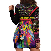 Angola Hoodie Dress with Multicolor Tribal Design and Vibrant Lion - Wonder Print Shop