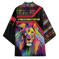 Angola Kimono with Multicolor Tribal Design and Vibrant Lion - Wonder Print Shop