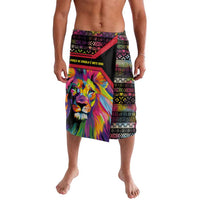 Angola Lavalava with Multicolor Tribal Design and Vibrant Lion - Wonder Print Shop
