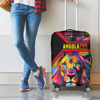 Angola Luggage Cover with Multicolor Tribal Design and Vibrant Lion - Wonder Print Shop