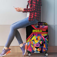 Angola Luggage Cover with Multicolor Tribal Design and Vibrant Lion - Wonder Print Shop