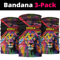 Angola Neck Gaiter with Multicolor Tribal Design and Vibrant Lion TS04