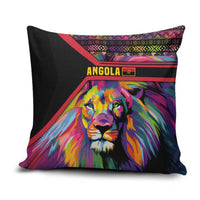 Angola Pillow Cover with Multicolor Tribal Design and Vibrant Lion - Wonder Print Shop