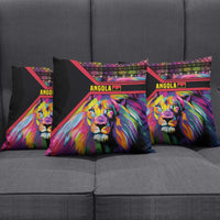 Angola Pillow Cover with Multicolor Tribal Design and Vibrant Lion - Wonder Print Shop