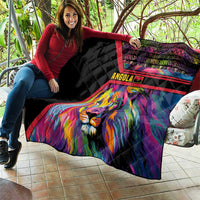 Angola Quilt with Multicolor Tribal Design and Vibrant Lion - Wonder Print Shop