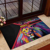 Angola Rubber Doormat with Multicolor Tribal Design and Vibrant Lion - Wonder Print Shop