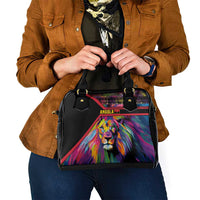 Angola Shoulder Handbag with Multicolor Tribal Design and Vibrant Lion - Wonder Print Shop