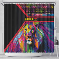Angola Shower Curtain with Multicolor Tribal Design and Vibrant Lion - Wonder Print Shop