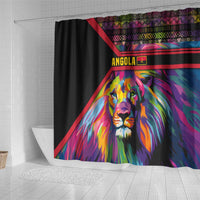 Angola Shower Curtain with Multicolor Tribal Design and Vibrant Lion - Wonder Print Shop