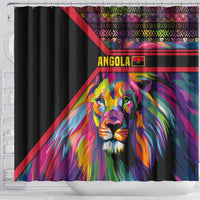 Angola Shower Curtain with Multicolor Tribal Design and Vibrant Lion - Wonder Print Shop